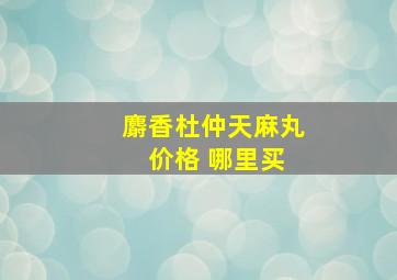 麝香杜仲天麻丸 价格 哪里买